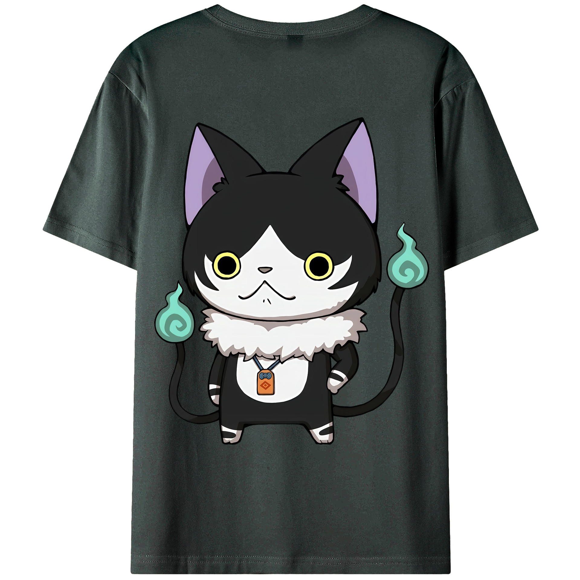 （画像用） 妖怪ウォッチ Yo-kai Watch 綿100％ メンズ半袖Tシャツ（バックプリント） 通気性